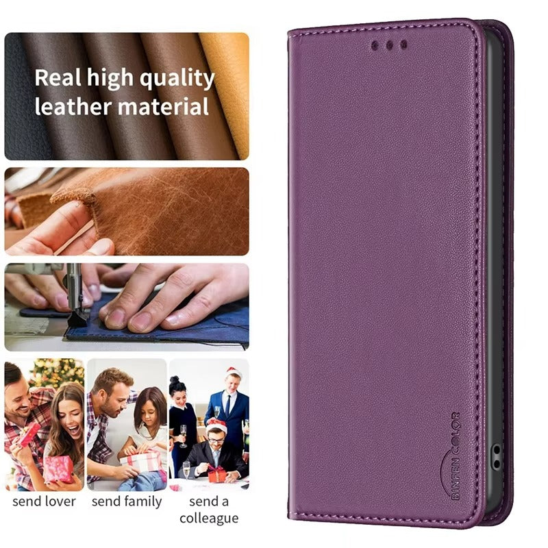 Luxury Apple iPhone Case, MagSafe Compatible, Camera Lens and Screen Protection, Ultra Thin, Shockproof, Magnetic, Full All Around Protection, Leather Flip Book Cover