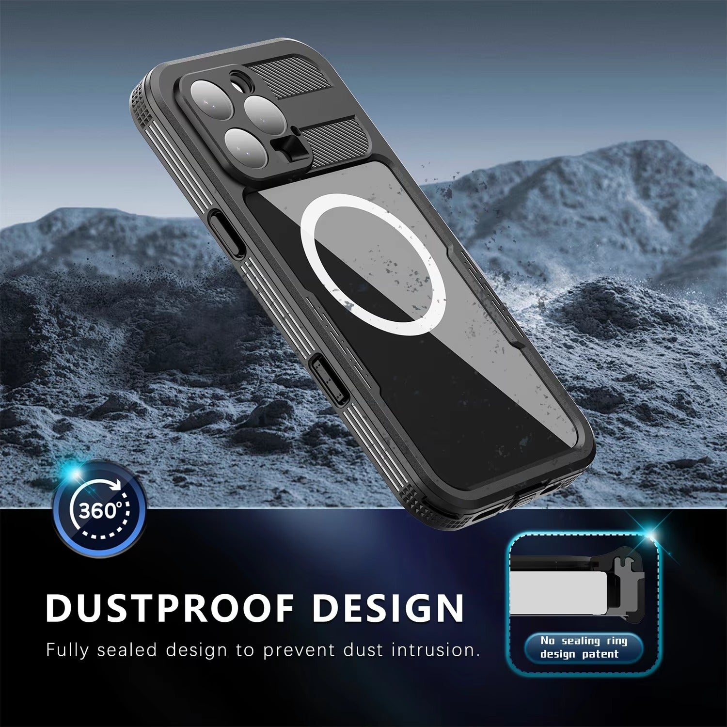 Premium Apple iPhone Case MagSafe Compatible, Camera Lens & Screen Protection, Ultra Thin Shockproof Magnetic Full All Around Protection Cover with IP68 Waterproof Charging Design