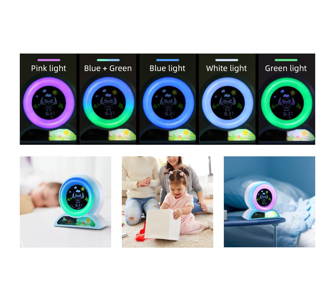 Premium Kids Sleep Training Alarm Clock – Cute Animal Digital Wake Up Night Light with Snooze, Color Changing, Music, Temperature Display