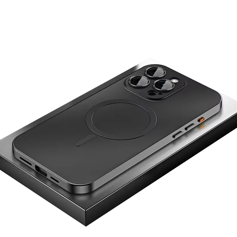 Luxury Apple iPhone Case, MagSafe Compatible, Camera Lens & Screen Protection, Ultra Thin, Shockproof, Magnetic Full All Around Cover – Metal Frame Case with Aluminum PC Back Panel for Sleek Durable Protection