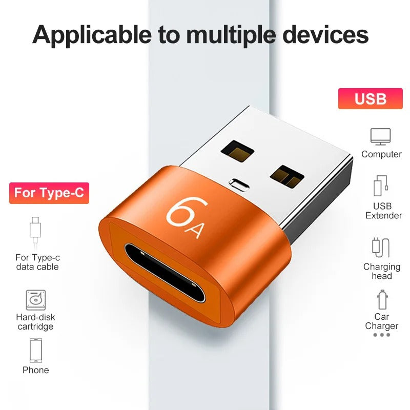High Quality USB to Type-C Charger Adapter – 2PCS OTG Converter for iPhone, Plug & Play, Data Sync 480Mbps, Aluminum Alloy, Universal Type-C Compatibility