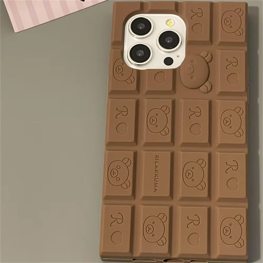 Premium Apple iPhone Case, MagSafe Compatible, Camera Lens and Screen Protection, Ultra Thin, Shockproof, Magnetic, Full All Around Protection, 3D Bear Chocolate Cover