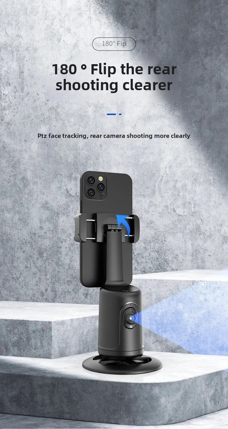 High Quality AI Face Tracking Phone Tripod Stand – 360° Rotation, No App Needed, Auto Follow, Stabilizer, Smart Camera Holder for Vlog & Live