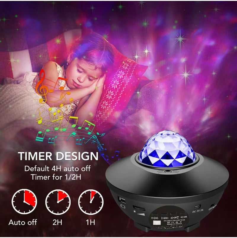 Premium Galaxy Star Projector with Ocean Wave Light, Bluetooth Music Speaker Night Lamp for Bedroom Decor, Party Ambience,