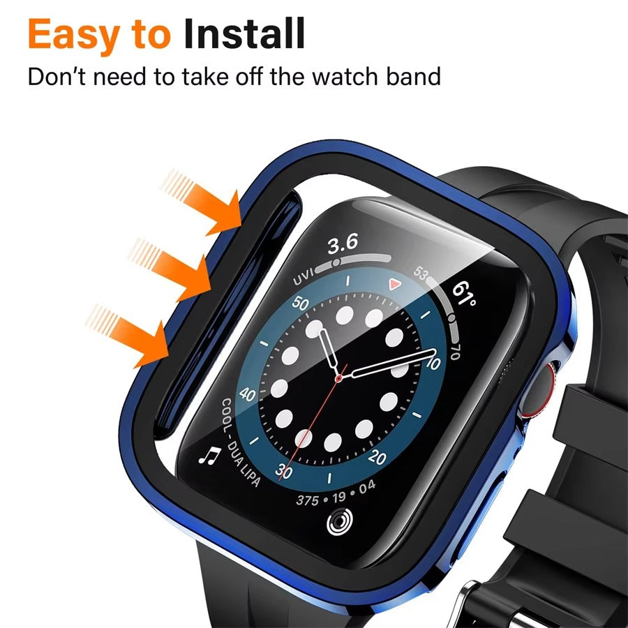 High Quality Tempered Glass Case for Apple Watch – Full Coverage Display Protector Film for 40mm to 45mm Smartwatches