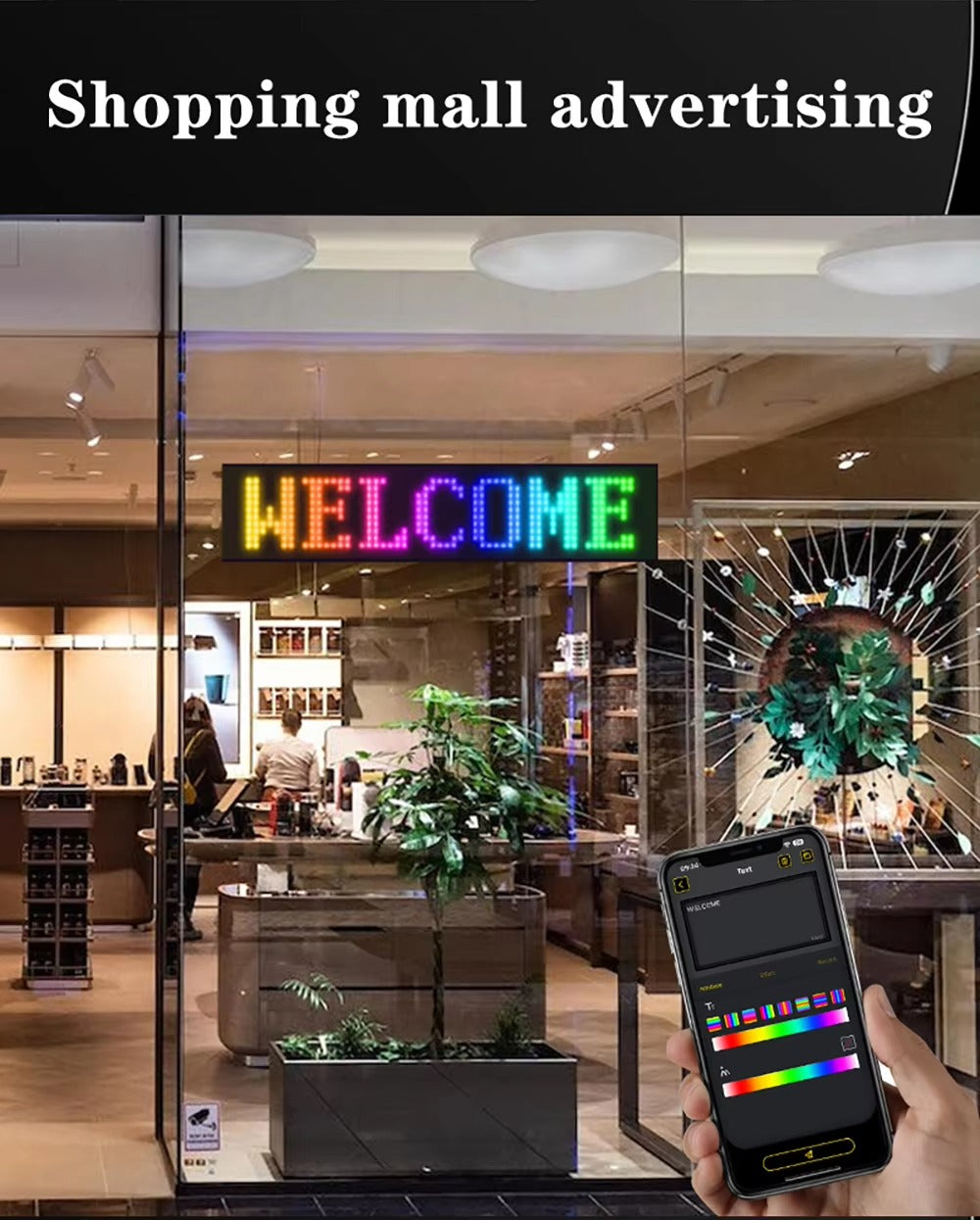 High Quality Flexible LED Matrix Panel with Bluetooth App Control, USB 5V Programmable Display Sign for Car, Storefronts