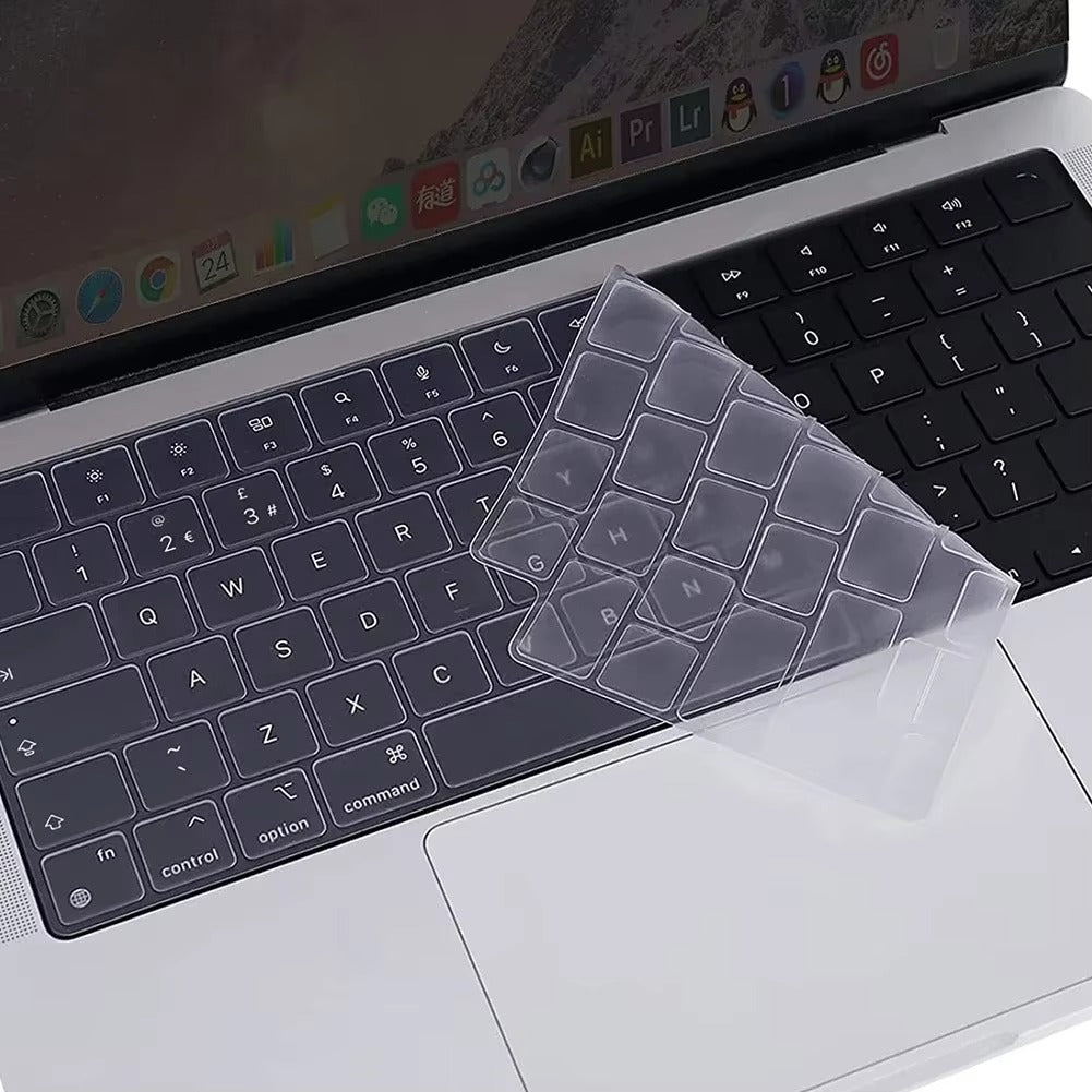 Premium Keyboard Cover for MacBook Air and Pro – Soft Touch Silicone Skin for 12, 13, 13.6, 15, 16 Inch Laptops, Compatible with UK/US Layout, M2/M3 Chip
