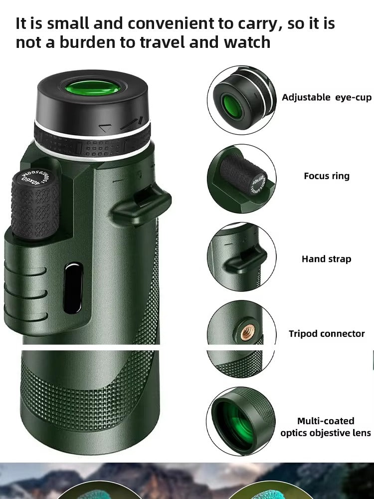 High Quality Portable Zoom HD Telescope – Foldable 5000M Long-Range Mini Monocular for Hunting, Sports, Camping