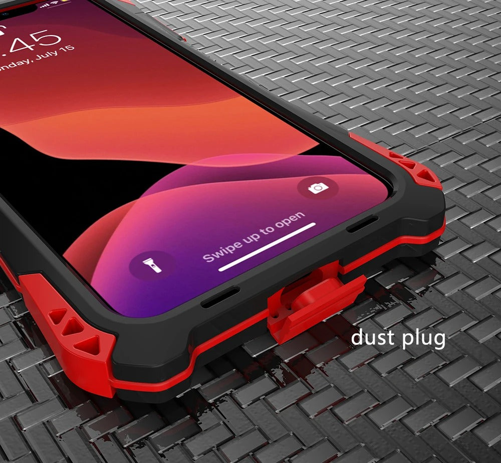 Robust Apple iPhone Case, MagSafe Compatible, Camera Lens & Screen Protection, Ultra Thin, Shockproof, Magnetic Full All Around Cover – Hard Metal Armor Case with Aluminum Alloy & TPU Silicone Shockproof Design