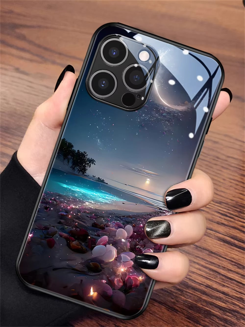 Premium Apple iPhone Case, MagSafe Compatible, Camera Lens and Screen Protection, Ultra Thin, Shockproof, Magnetic, Full All Around Protection, Galaxy LED Glass Cover