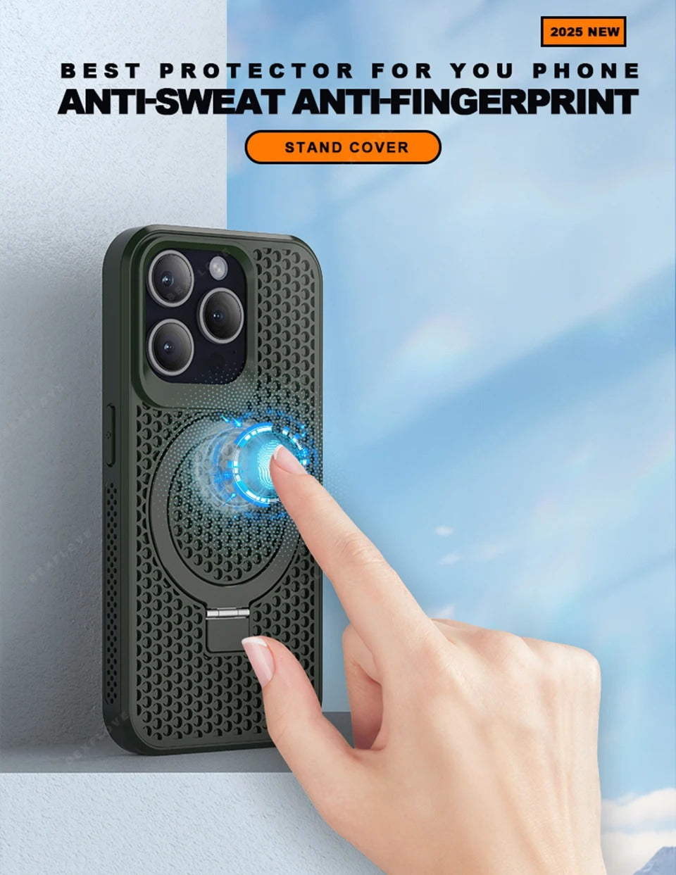 Luxury Apple iPhone Case, MagSafe Compatible, Camera Lens & Screen Protection, Ultra Thin, Shockproof, Magnetic Full All Around Cover – Matte Magnetic Case with Holder, Heat Dissipation & Wireless Charging Support