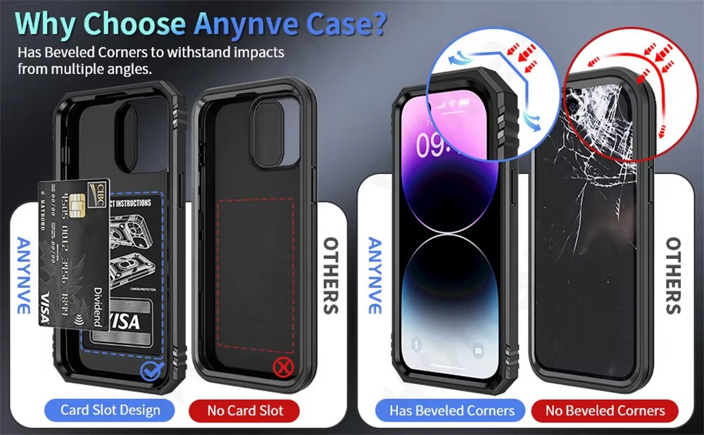 Robust Apple iPhone Case, MagSafe Compatible, Camera Lens and Screen Protection, Ultra Thin, Shockproof, Magnetic, Full All Around Protection, Slide Rotating Armor Cover