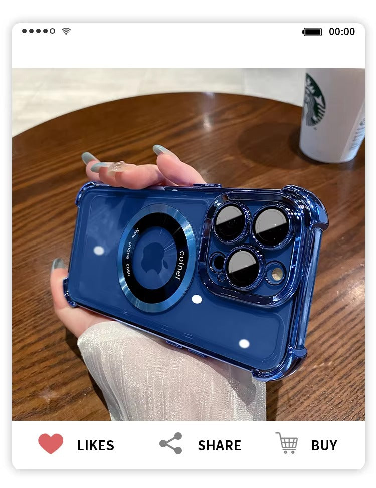 Premium Apple iPhone Case Camera Lens & Screen Protection, Ultra Thin Shockproof Magnetic Full All Around Protection Cover