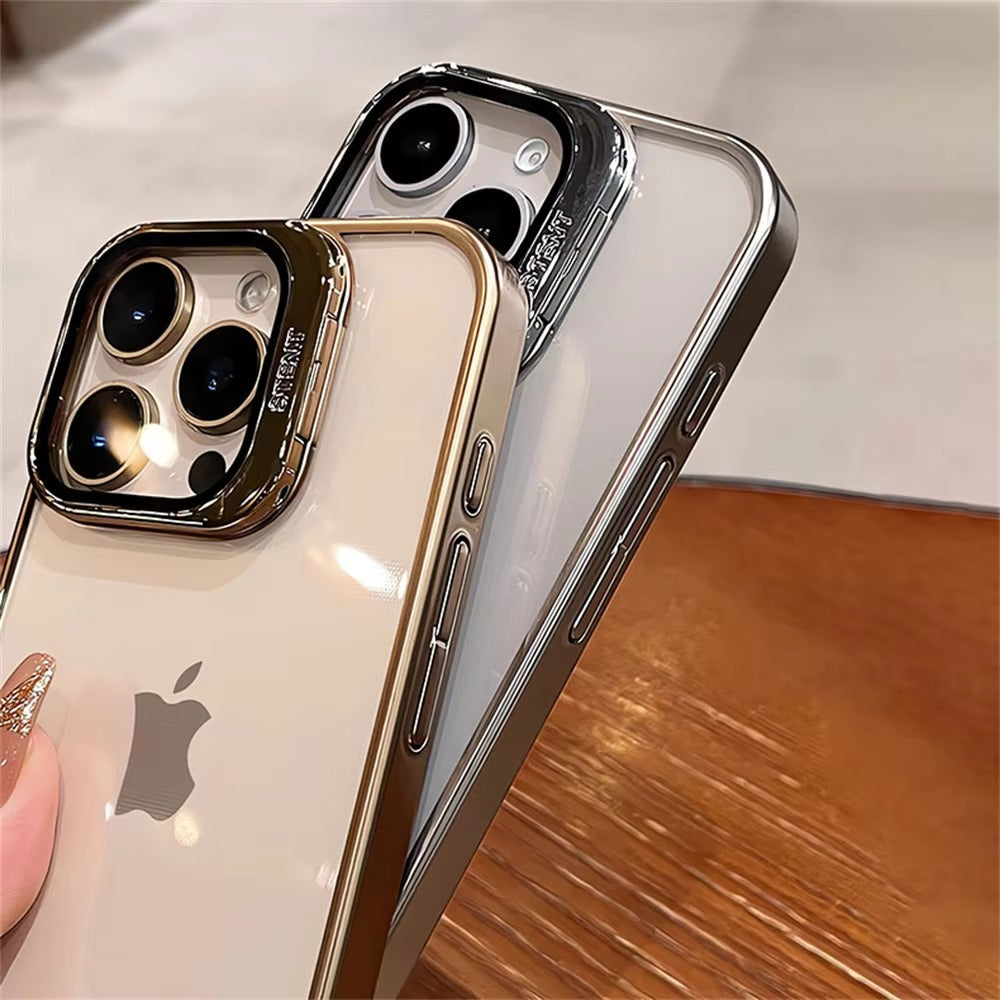 Luxury Apple iPhone Case, Ultra Thin Shockproof Magnetic Full All Around Protection Cover with Plating Stand & Hard Shell