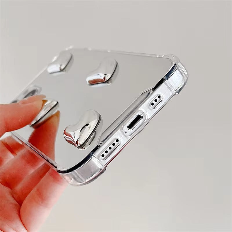 Luxury Apple iPhone Case, MagSafe Compatible, Camera Lens and Screen Protection, Ultra Thin, Shockproof, Magnetic, Full All Around Protection, Bow Heart Mirror Cover