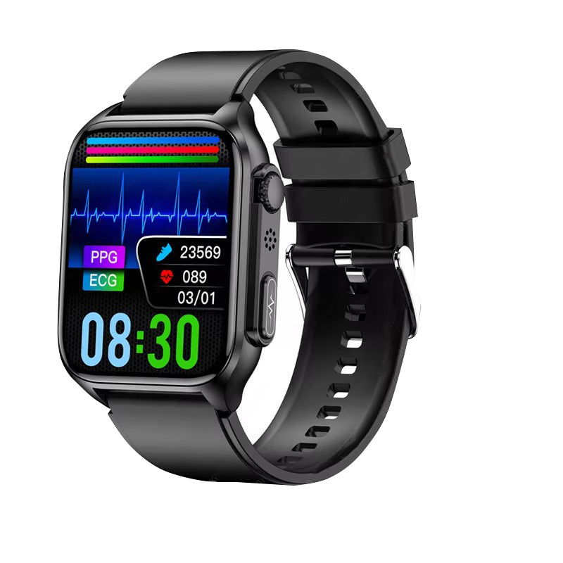 Premium Health Smartwatch for iPhone – Non-Invasive Blood Glucose Monitor with ECG+PPG, AI Voice Assistant, Bluetooth Calling