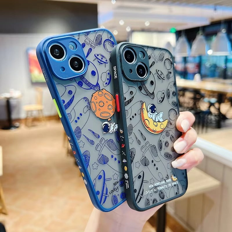 Robust Apple iPhone Case, MagSafe Compatible, Ultra Thin Screen Protection, Acrylic Matte Shell Featuring Astronaut Art