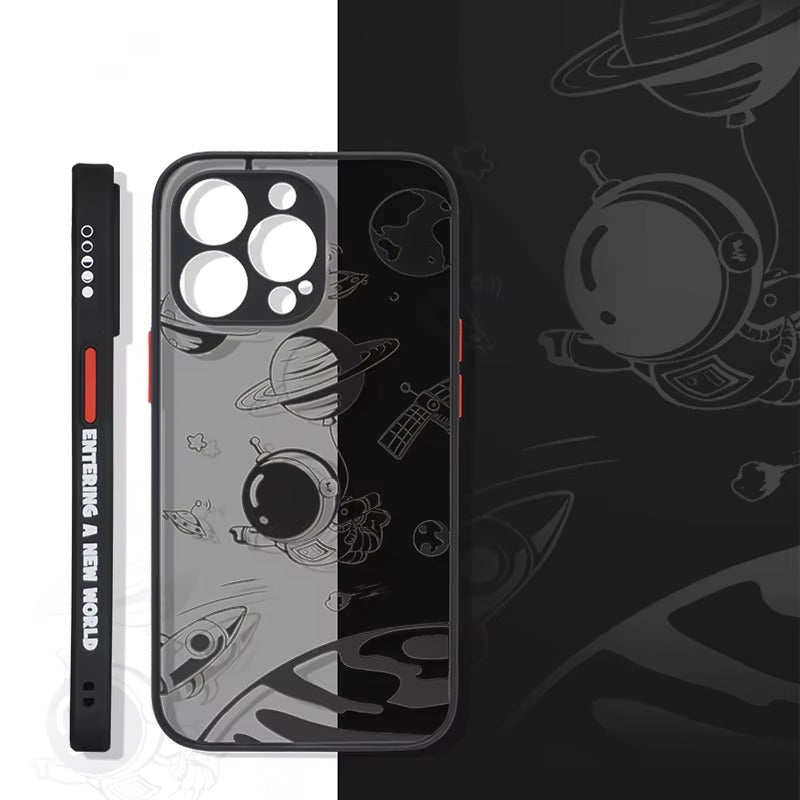 Robust Apple iPhone Case, MagSafe Compatible, Ultra Thin Screen Protection, Acrylic Matte Shell Featuring Astronaut Art