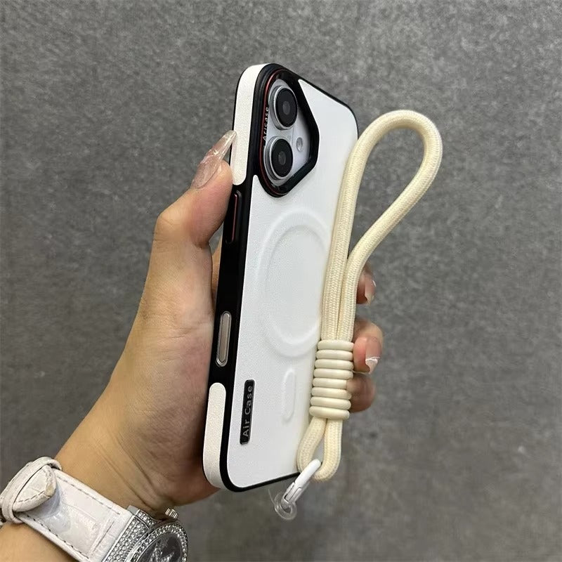 Luxury Apple iPhone Case, MagSafe Compatible, Camera Lens & Screen Protection, Ultra Thin, Shockproof, Magnetic Full All Around Cover – Wireless Charging Lanyard Bumper Case