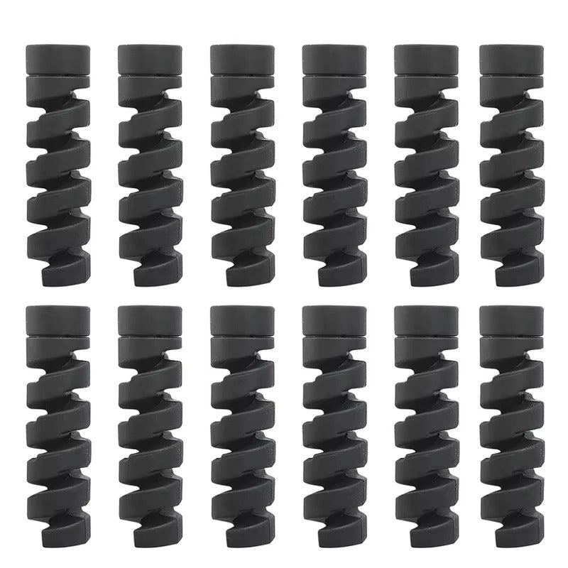 High Quality Cable Protector, 1/12pcs Universal Silicone Spiral Winder – Wire Organizer Cover for iPhone, USB Charger, Data