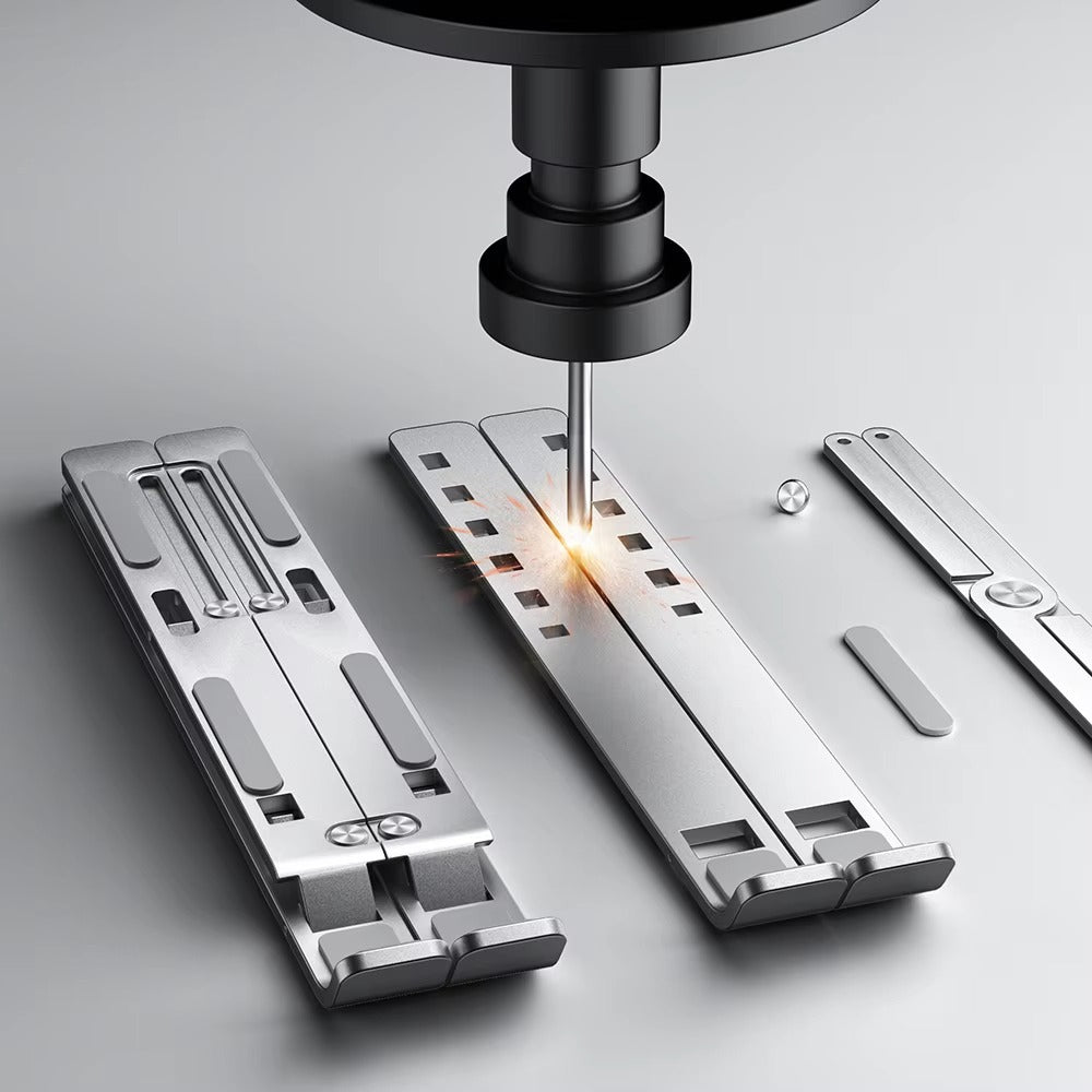 Premium Foldable Aluminum Laptop Stand – Portable Notebook Holder for MacBook Air, Pro, and PC, Adjustable Computer Support Bracket for Desk or Travel