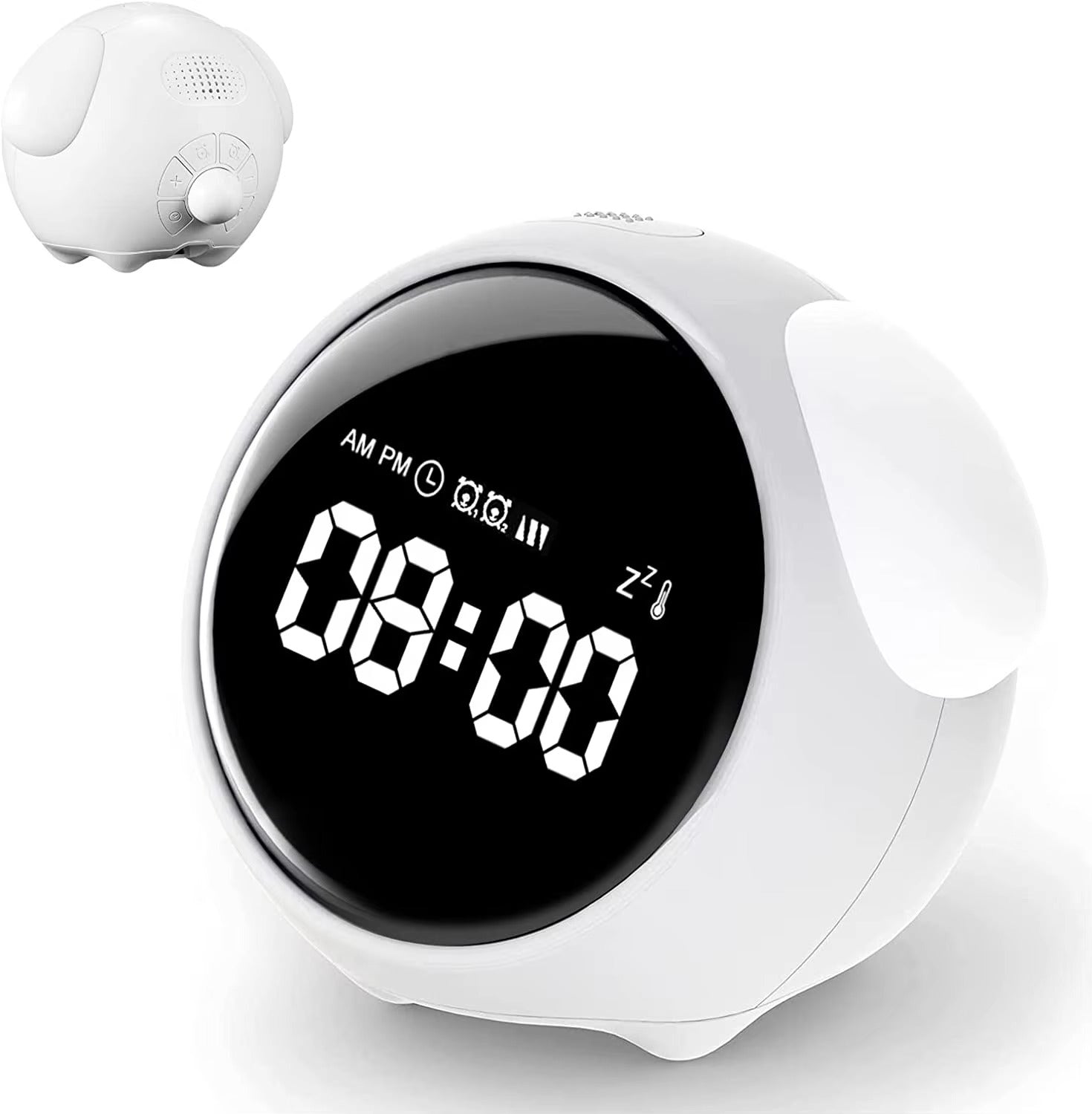 Luxury LED Digital Alarm Clock – Multifunction Voice Control Night Light with Snooze, Temperature Display, Dual Alarms, Music, Modern Home Design