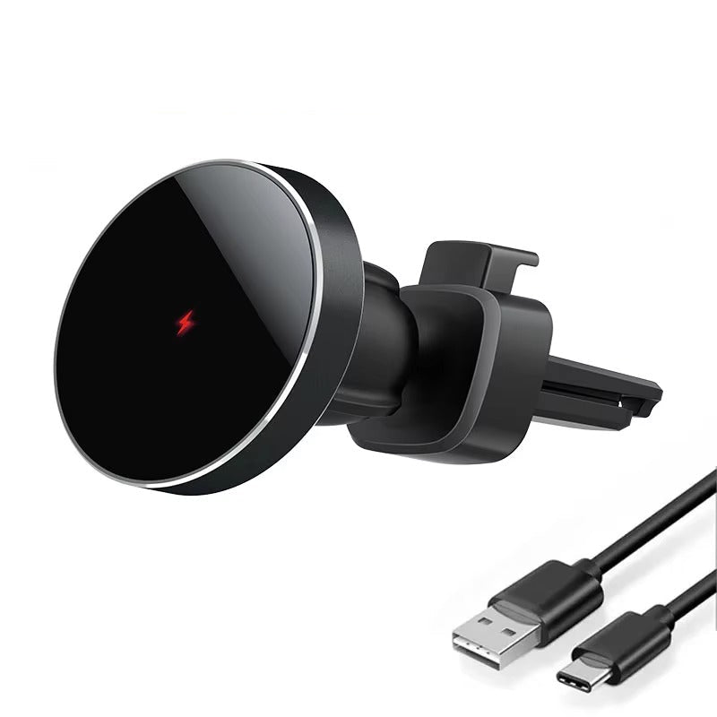 High-Speed 30W Magnetic Wireless Car Charger – Phone Holder Stand with Fast Charging, Dashboard or Vent Mount