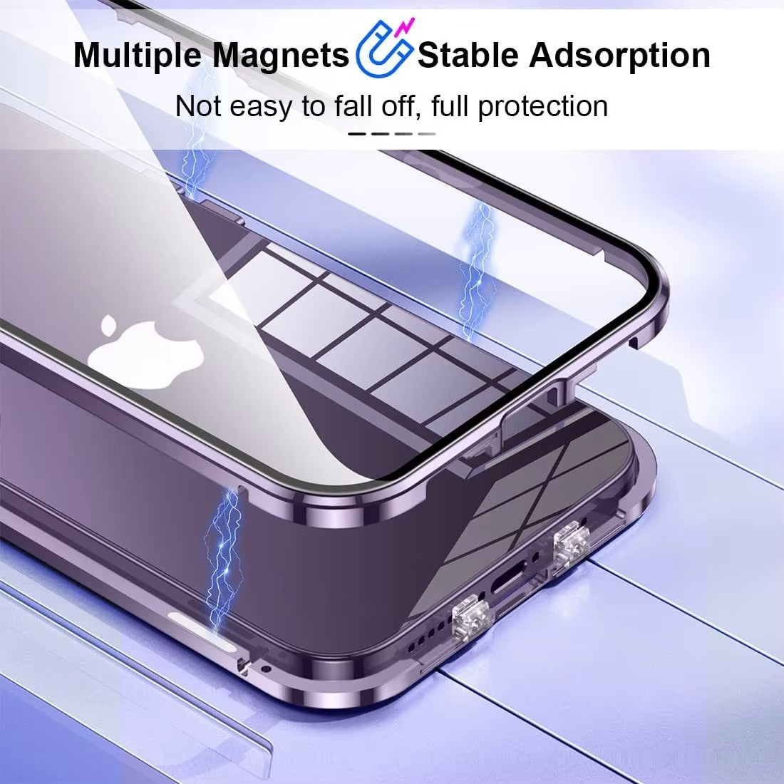 Luxury Apple iPhone Case Compatible, Camera Lens & Screen Protection, Ultra Thin Magnetic Full All Around Protection Cover