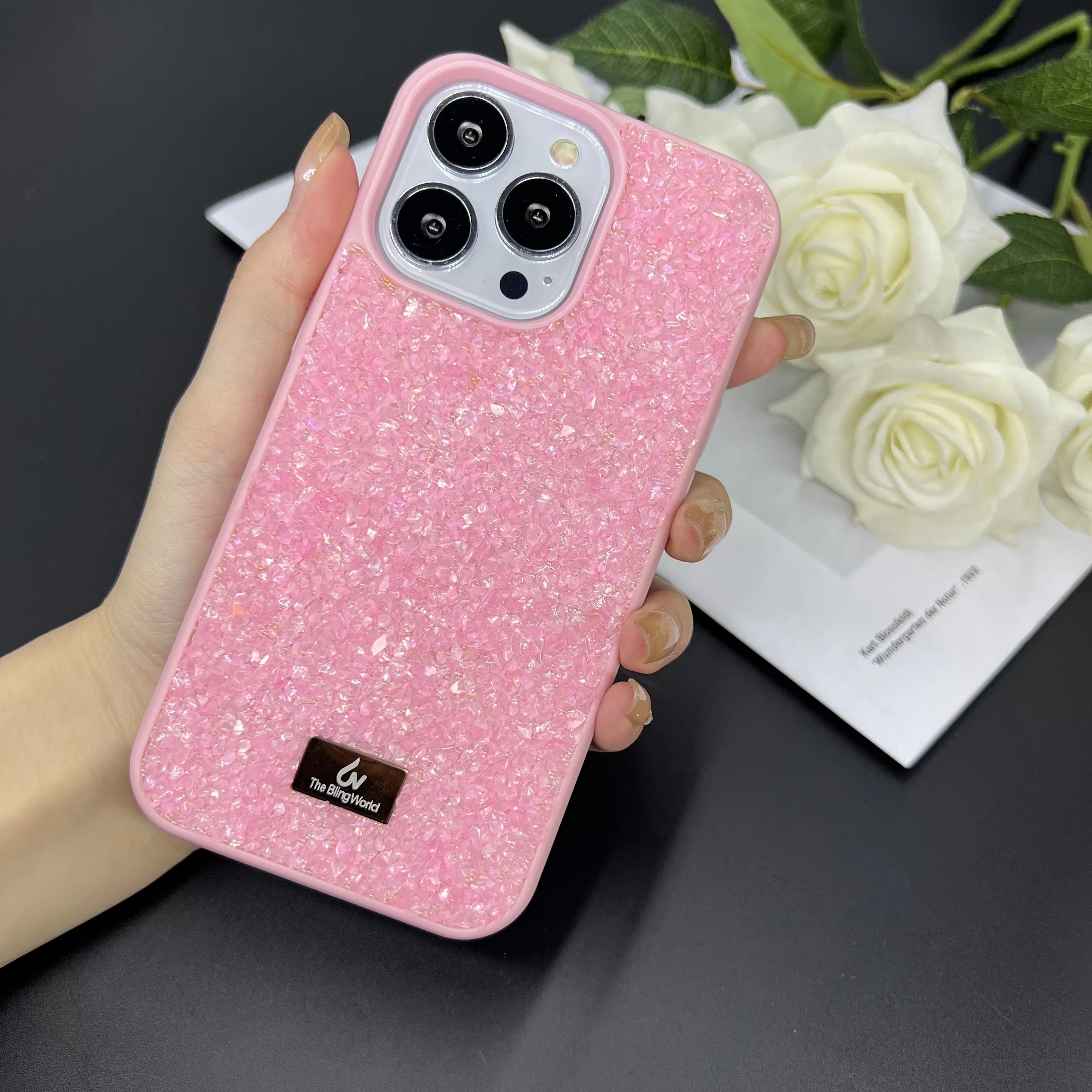 Luxury Apple iPhone Case, MagSafe Compatible, Camera Lens & Screen Protection, Ultra Thin, Shockproof, Magnetic Full All Around Cover – Bling Crystal Diamond Encrusted Case with Flash Drill Design for Elegant Style