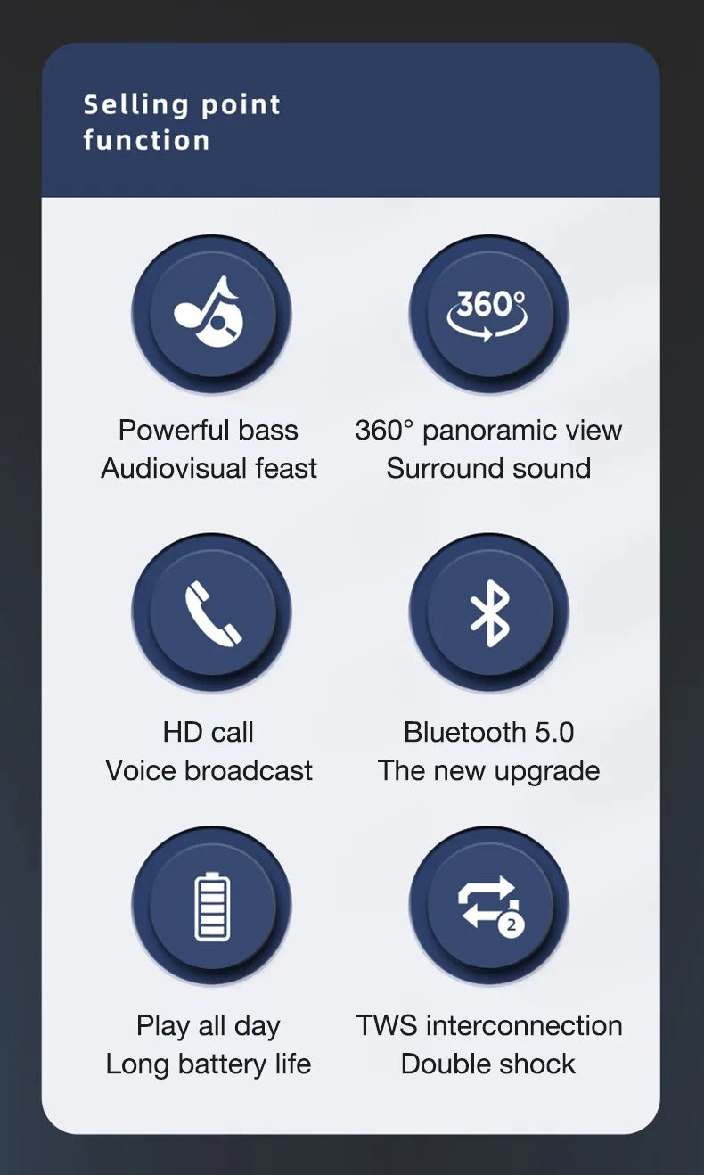 Premium RGB Bluetooth Speaker – Portable Wireless Mini Subwoofer with HiFi Stereo Sound, 360° Surround, TWS Pairing, TF Card, Long Battery Life