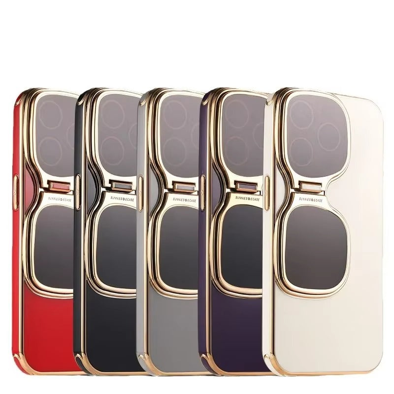 Premium Apple iPhone Case, MagSafe Compatible, Camera Lens and Screen Protection, Ultra Thin, Shockproof, Magnetic, Full All Around Protection, Fold Lens Stand Holder Cover