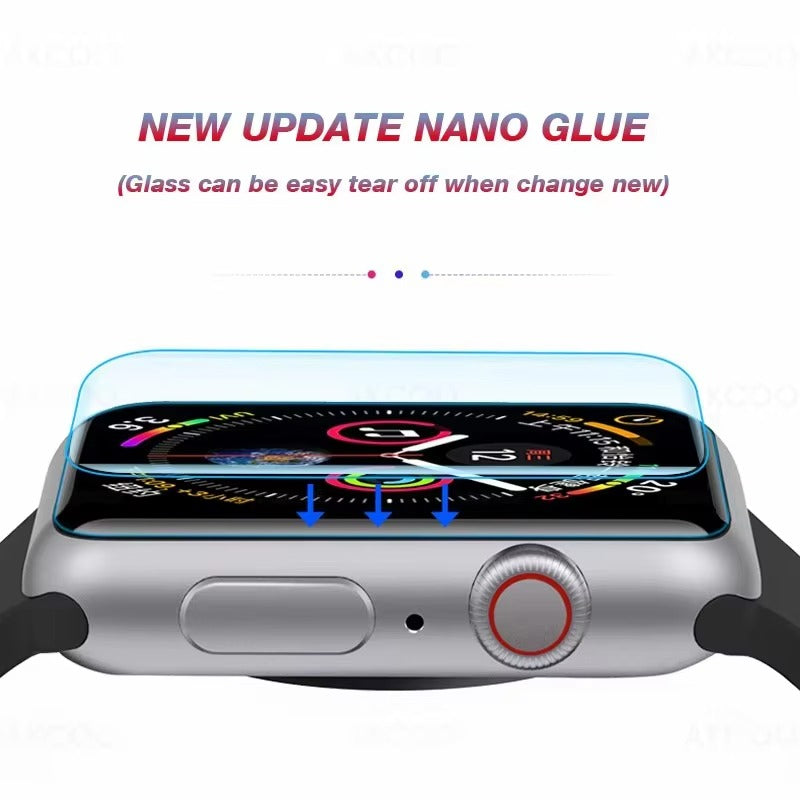 Premium 3D Full Cover Tempered Glass Screen Protector for Apple Watch – Anti-Fingerprint, Shockproof Case Bundle 38mm–49mm