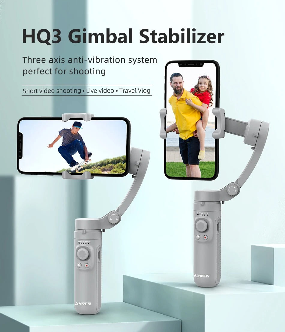 Advanced 3-Axis Smartphone Gimbal Stabilizer – Foldable Handheld Video Rig with Bluetooth, Anti-Shake, Vertical Shooting, for Vlog, YouTube, TikTok Recording