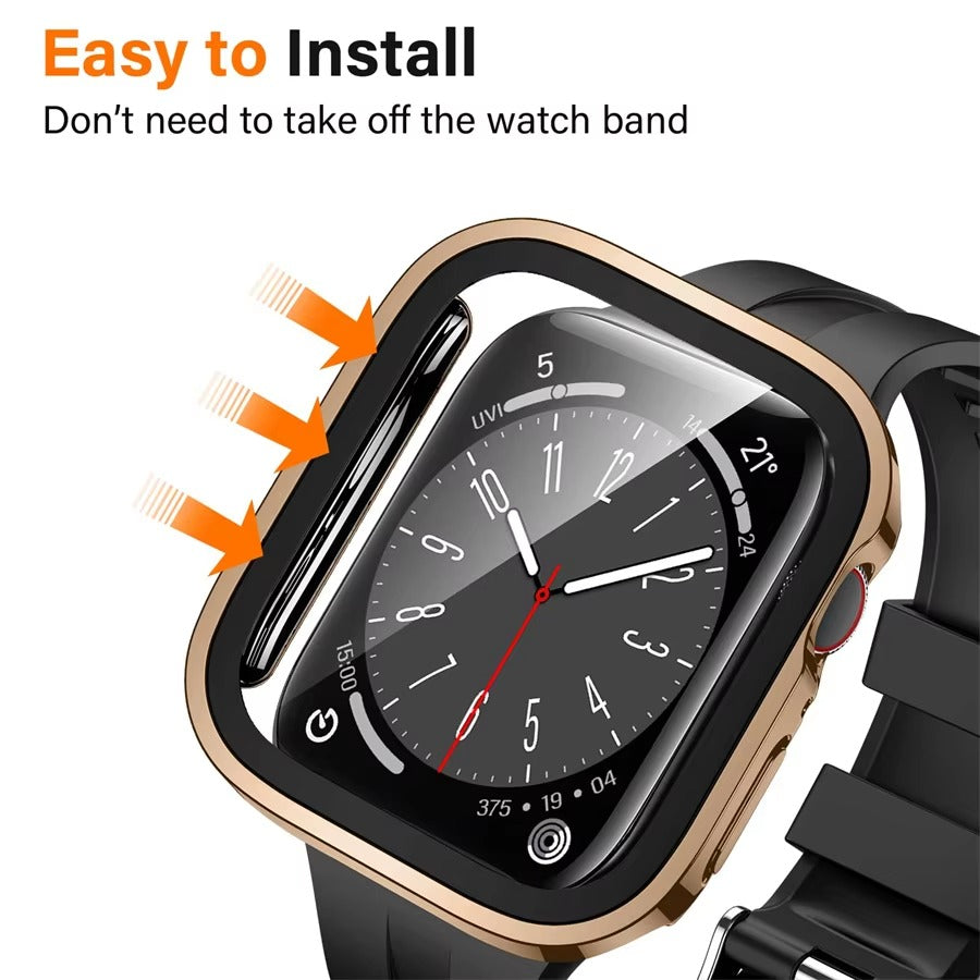 High Quality Tempered Glass Case for Apple Watch – Full Coverage Display Protector Film for 40mm to 45mm Smartwatches