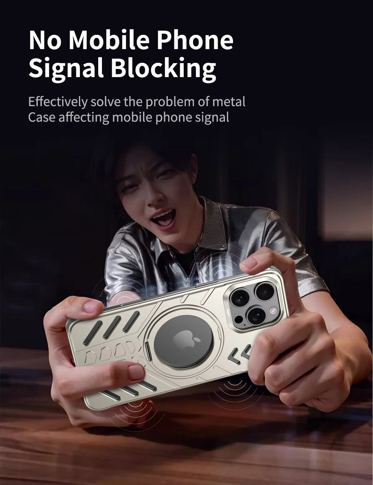 Luxury Apple iPhone Case, MagSafe Compatible, Camera Lens & Screen Protection, Ultra Thin, Shockproof, Magnetic Full All Around Cover – Hollow Aluminum Alloy Case with Magnetic Metal Holder, Stand & Heat Dissipation Design