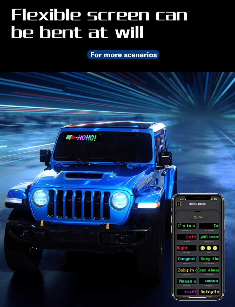 High Quality Flexible LED Matrix Panel with Bluetooth App Control, USB 5V Programmable Display Sign for Car, Storefronts