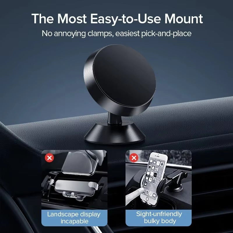 Premium, Magnetic Car Phone Holder – Strong Magnet Mount, Dashboard or Vent Stand, GPS Support for Apple iPhone