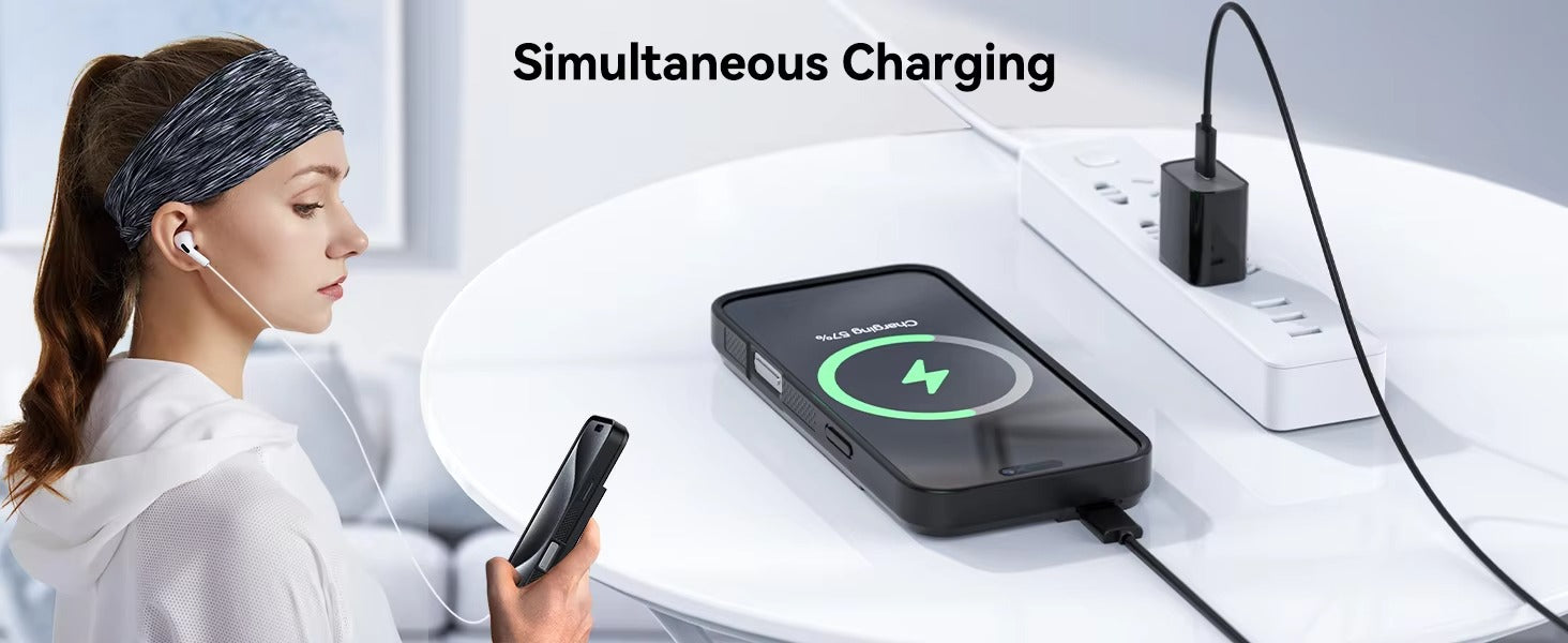 High Quality Apple iPhone Case MagSafe Compatible, Camera Lens & Screen Protection, Ultra Thin Shockproof Magnetic Full All Around Protection Cover with 8000mAh Battery Pack