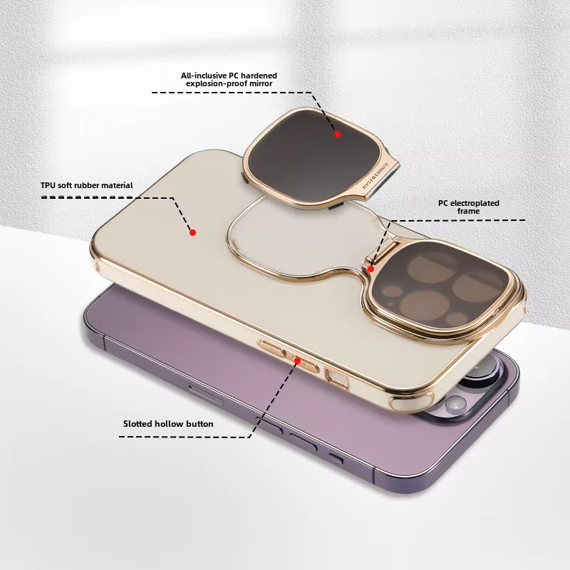 Premium Apple iPhone Case, MagSafe Compatible, Camera Lens and Screen Protection, Ultra Thin, Shockproof, Magnetic, Full All Around Protection, Fold Lens Stand Holder Cover