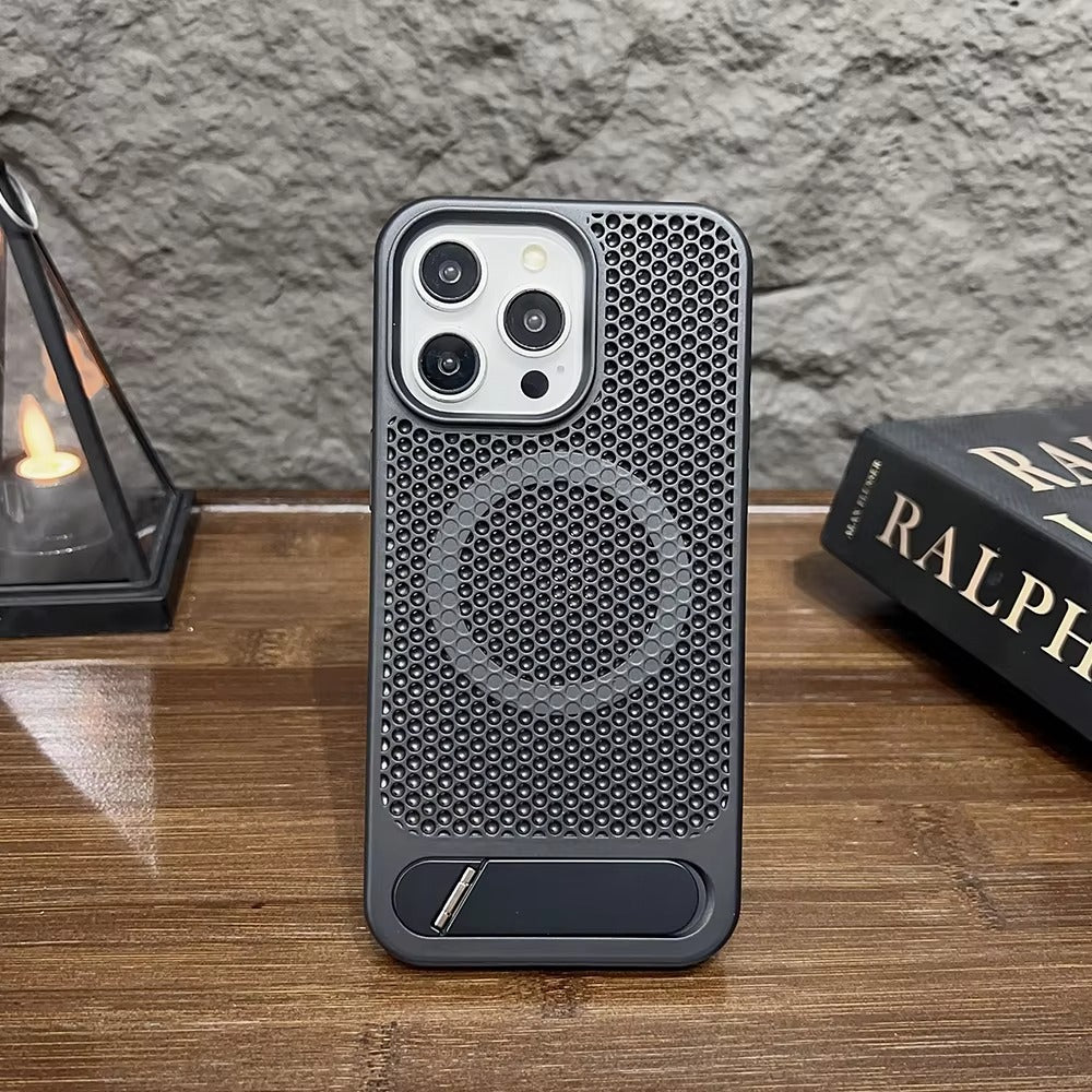 Luxury Apple iPhone Case, MagSafe Compatible, Camera Lens & Screen Protection, Ultra Thin, Shockproof, Magnetic Full All Around Cover – Breathable Heat Dissipation Case with Titanium Hard Back & Wireless Charging Support