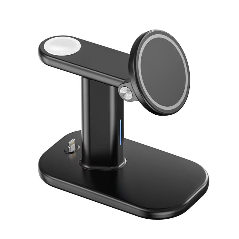 Premium Magnetic 3 in 1 Wireless Charging Station – 25W Foldable Fast Charger Stand and Phone Holder for iPhone, Apple Watch, AirPods and Qi Devices
