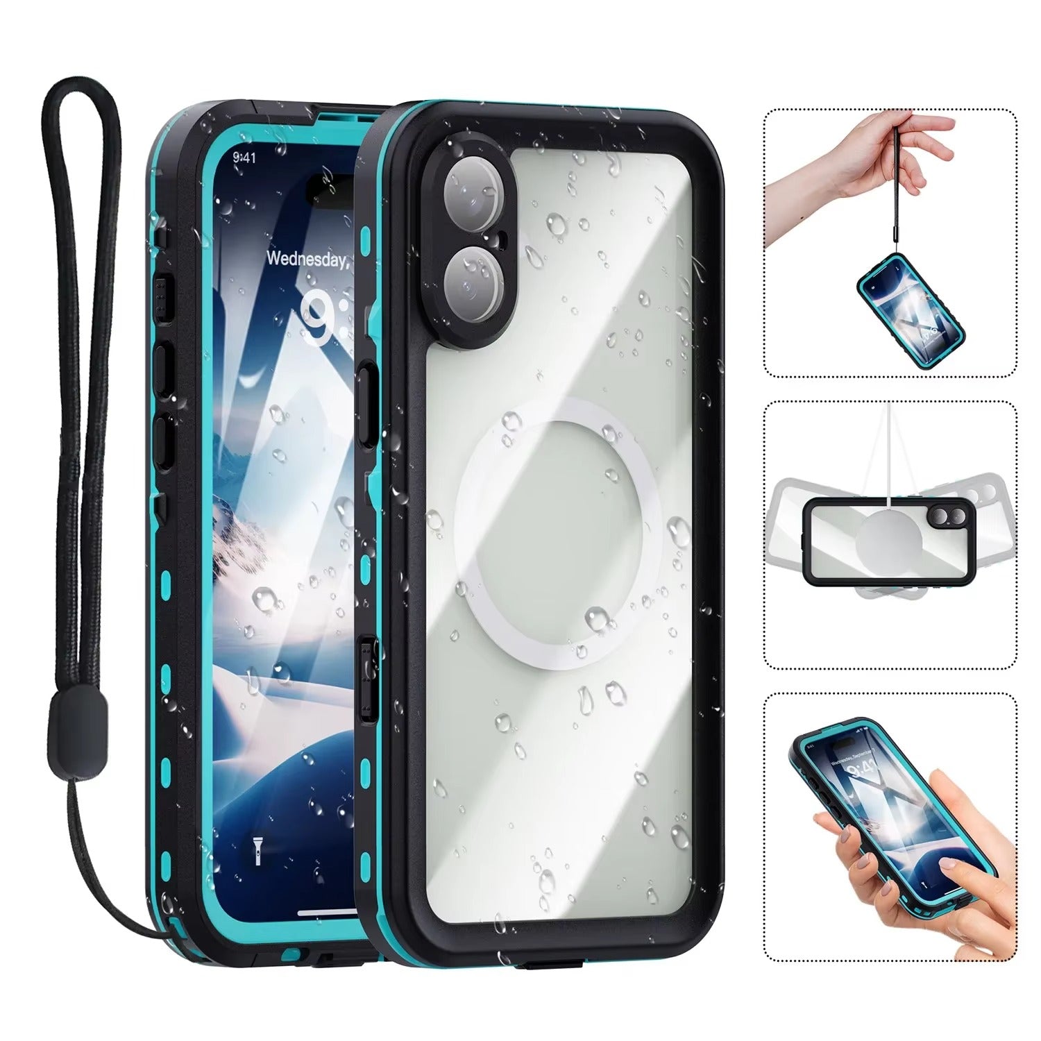 High Quality Waterproof Apple iPhone Case, MagSafe Compatible, Ultra Thin Magnetic with IP68 Dustproof Seal and Screen Guard
