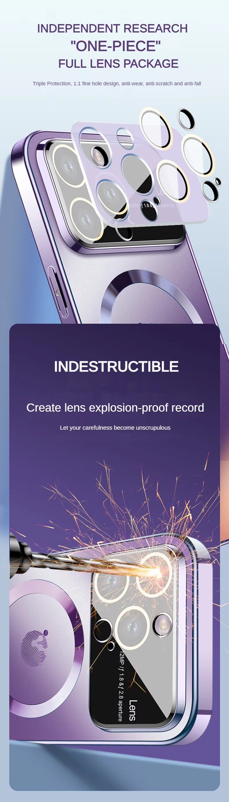 Premium Apple iPhone Case MagSafe Compatible, Camera Lens & Screen Protection, Ultra Thin Shockproof Magnetic Full All Around Protection Cover with Frosted AG Matte Back Design