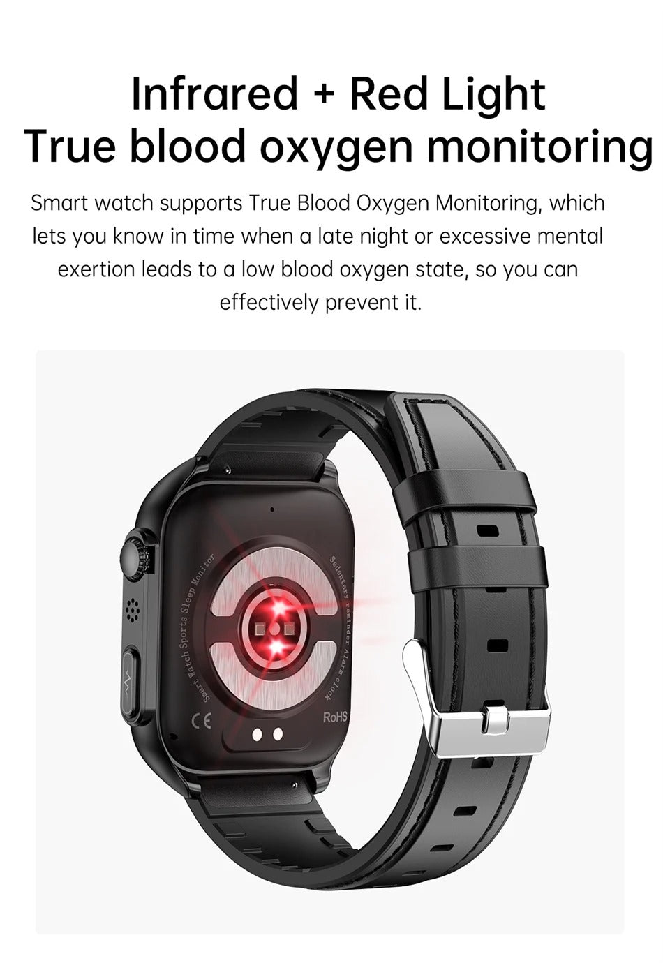 Premium Health Smartwatch for iPhone – Non-Invasive Blood Glucose Monitor with ECG+PPG, AI Voice Assistant, Bluetooth Calling