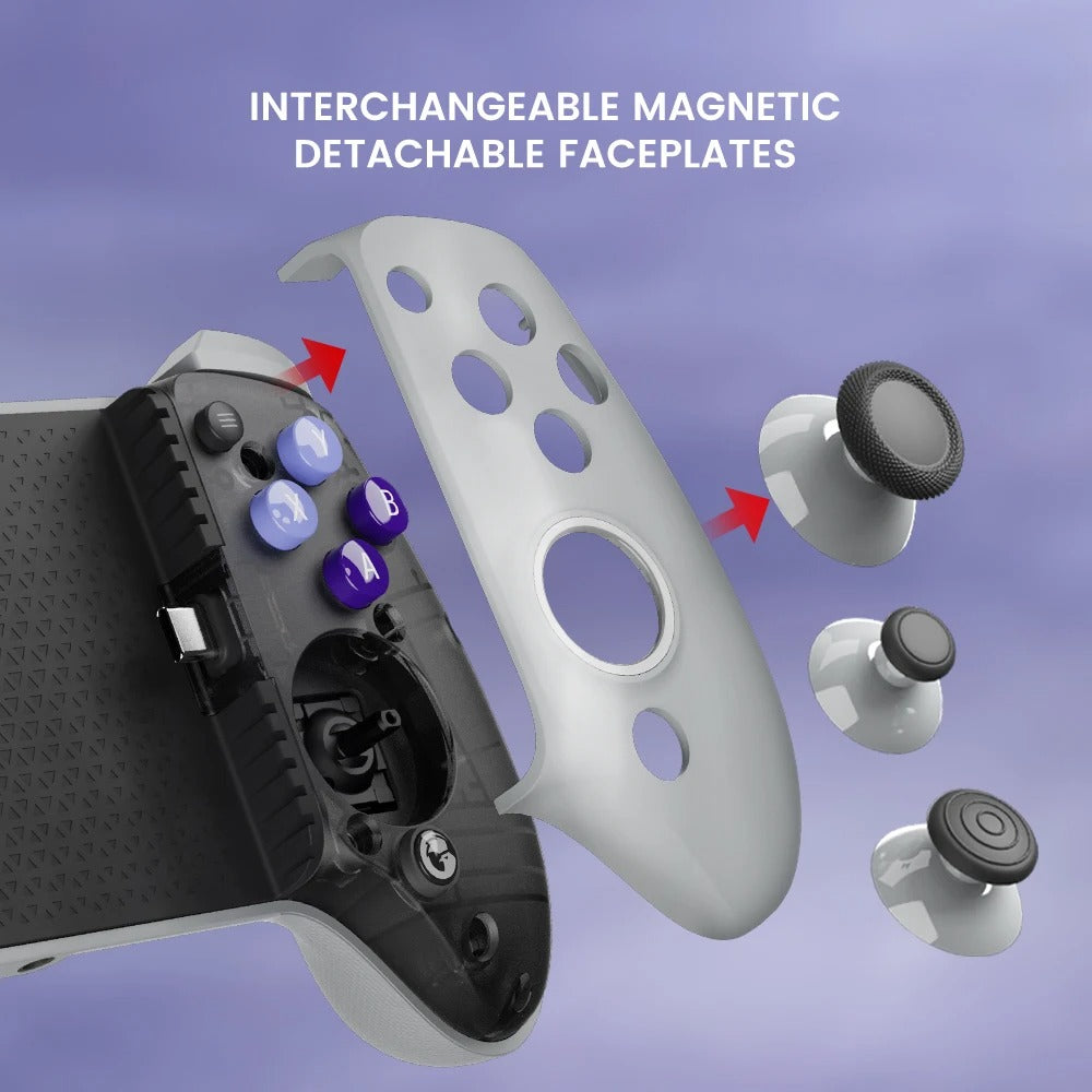 Premium Mobile Game Controller for iPhone, Hall Effect Joystick Gamepad, Wireless Stretchable Design for Apple Devices