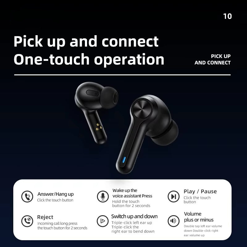 Premium TWS Bluetooth 5.0 Earbuds for iPhone Headset with LED Display, 1200mAh Charging Case Noise Reduction, and Gaming Mode