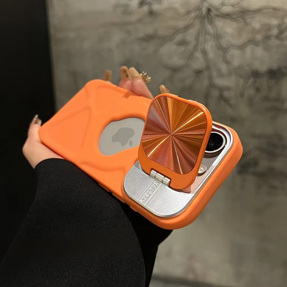 Luxury Apple iPhone Case Ultra Thin Shockproof Magnetic Full All Around Protection Cover with Matte Bracket & Logo Window