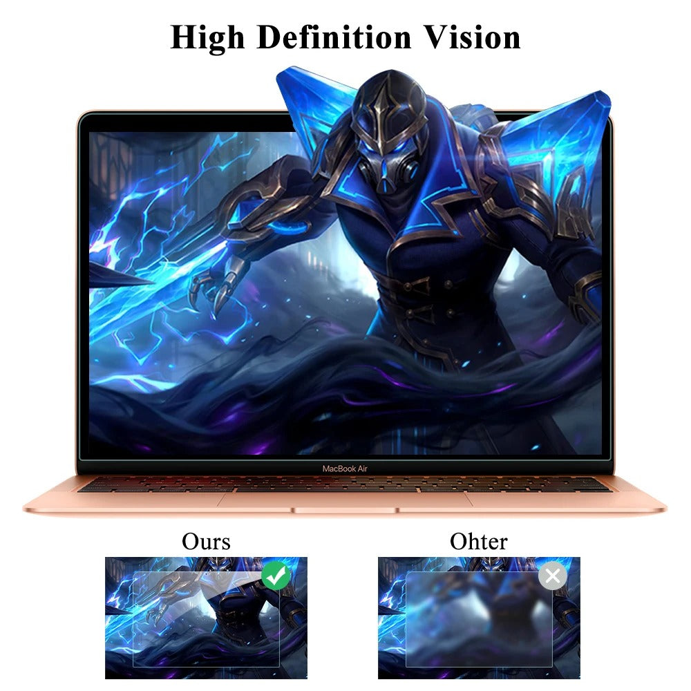 Premium MacBook Screen Protector Film – Anti-Scratch, Anti-Fingerprint Soft Guard, HD Clarity, Easy-Clean Eye Protection for Touch Bar & Non-Touch Devices