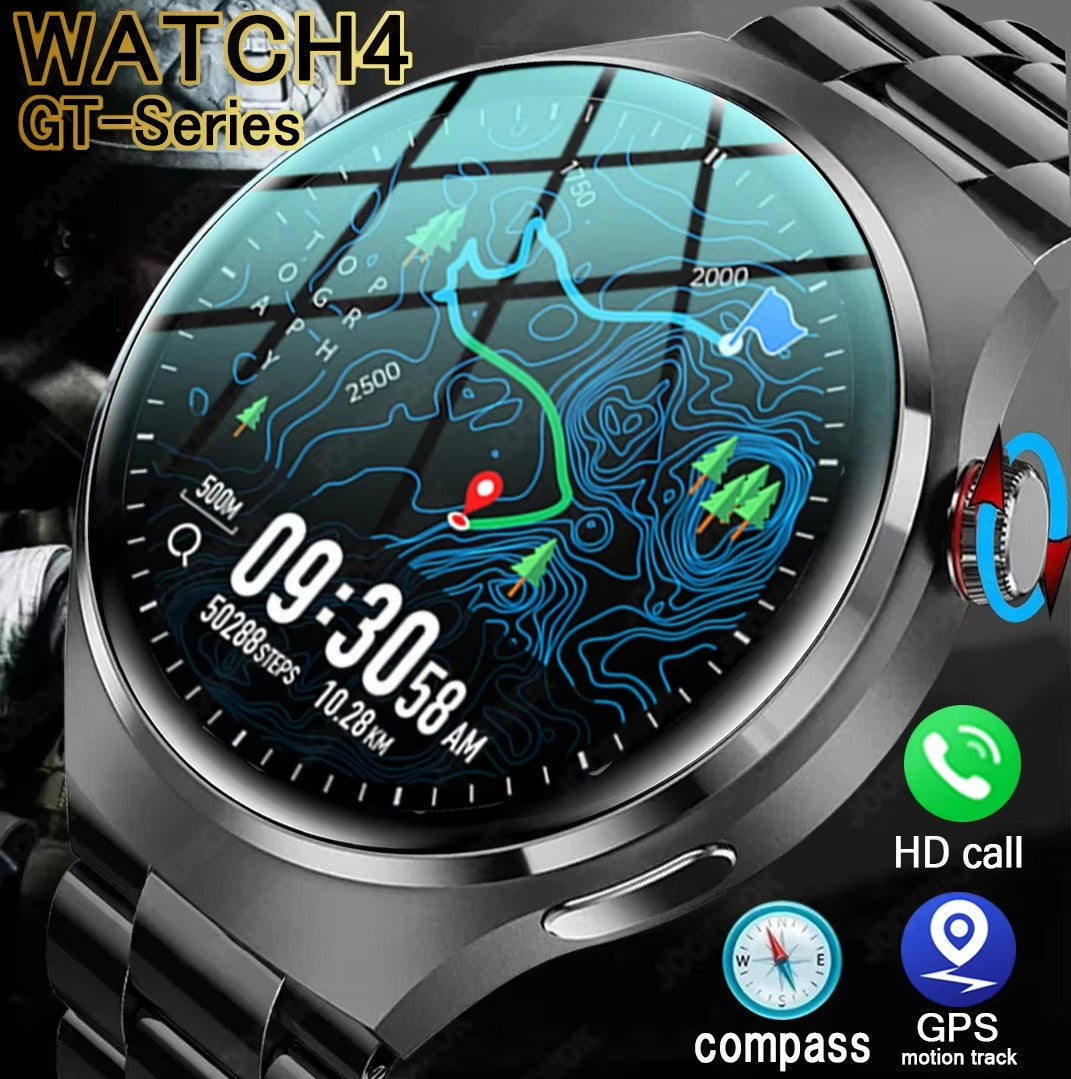 NFC GPS Smartwatch for Men – 1.6" AMOLED Display, Bluetooth Calling, Health & Fitness Tracker, Sleep Monitor, IP68 Waterproof, Long Battery Life, Voice Assistant