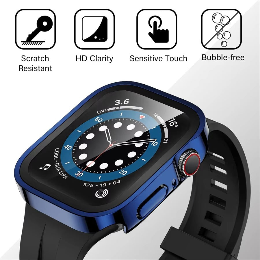 High Quality Tempered Glass Case for Apple Watch – Full Coverage Display Protector Film for 40mm to 45mm Smartwatches